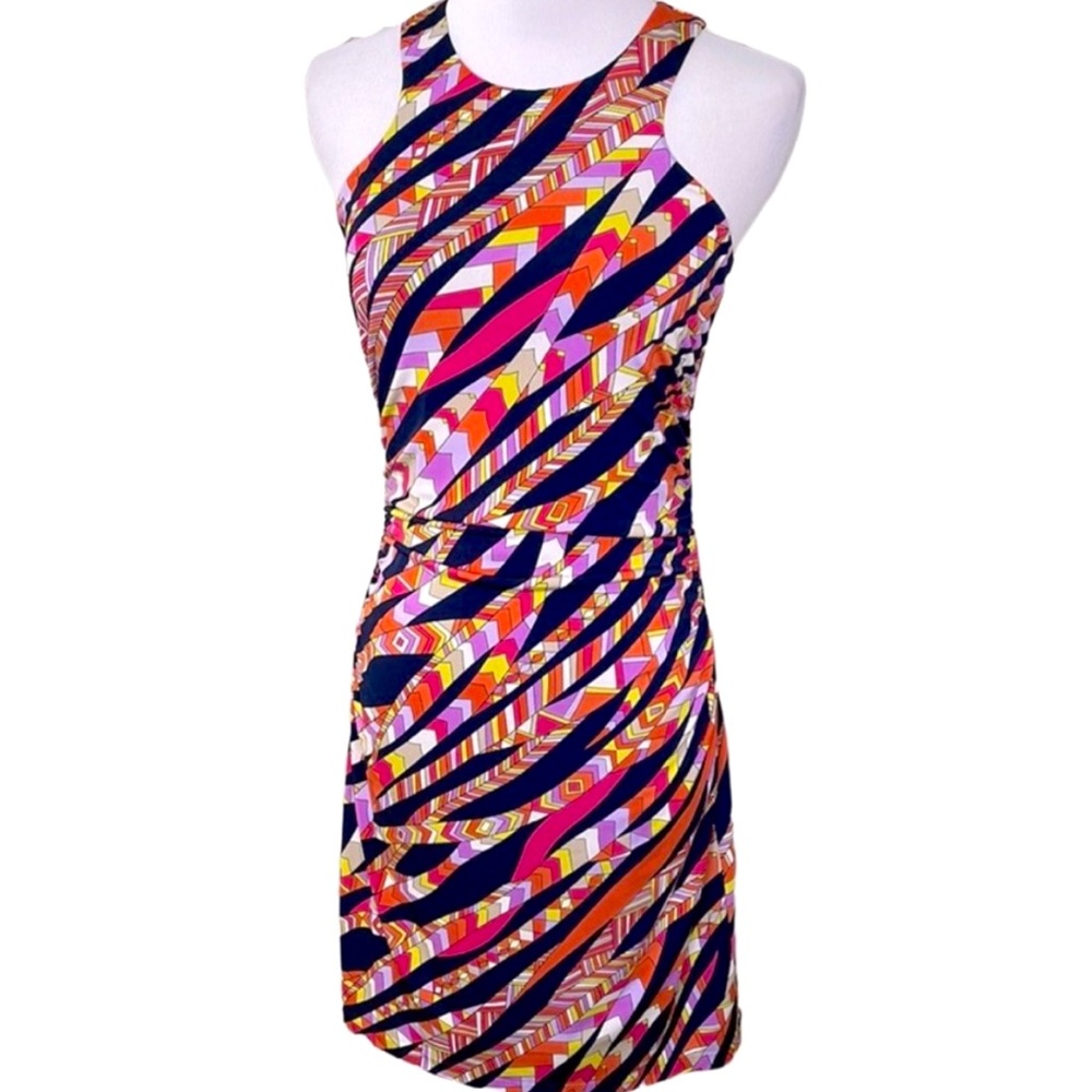 Trina by Trina Turk Racerback Bodycon Ruched Dress